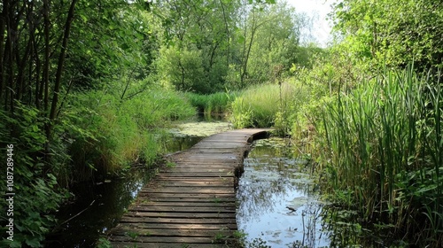 A nature reserve demonstrates ecological restoration by reintroducing native species and improving biodiversity in the area photo