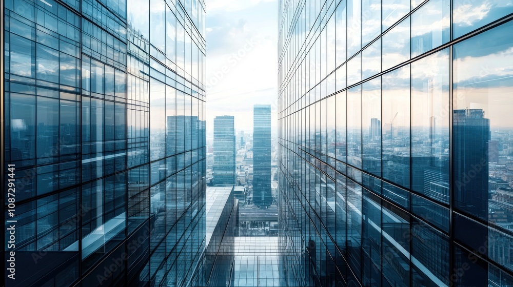 A modern office building with sleek glass edges reflects the skyline capturing the architectural innovation and sharp design of urban landscapes A modern office building with sleek glass edges reflects the skyline capturing the architectural innovation and sharp design of urban landscapes