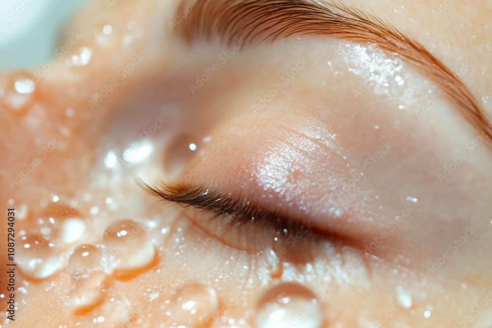 Fototapeta premium Skincare Acid Droplets Macro Detail