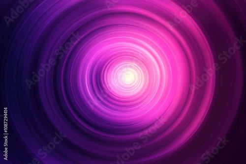 Abstract Swirling Purple and Pink Circular Pattern with Glowing Center