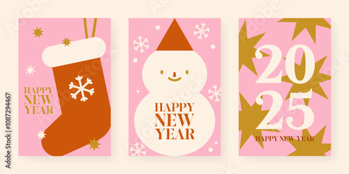 Collection of new year greeting cards.