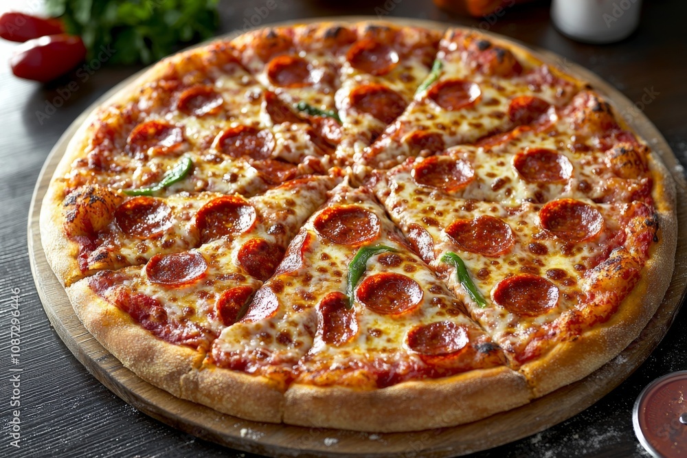 Delicious Pizza on Table Close Up for Food Menu Photography Delicious Pizza on Table Close Up for Food Menu Photography