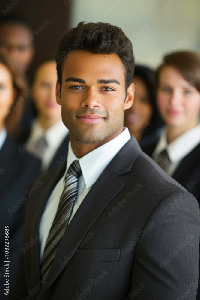 Confident Leader Guiding Diverse Business Team Confident Leader Guiding Diverse Business Team