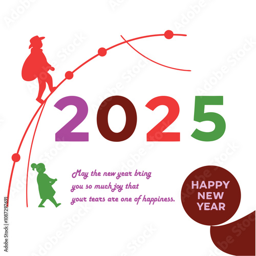 Happy new year vector template background illustration