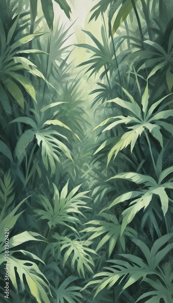 Tropical exotic pattern with animal and flowers in bright colors and lush vegetation Tropical exotic pattern with animal and flowers in bright colors and lush vegetation
