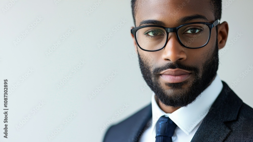 Full-length bust portrait of a lawyer, wearing a sharp suit and tie, looking confident and approachable, with light make-up, white background Full-length bust portrait of a lawyer, wearing a sharp suit and tie, looking confident and approachable, with light make-up, white background