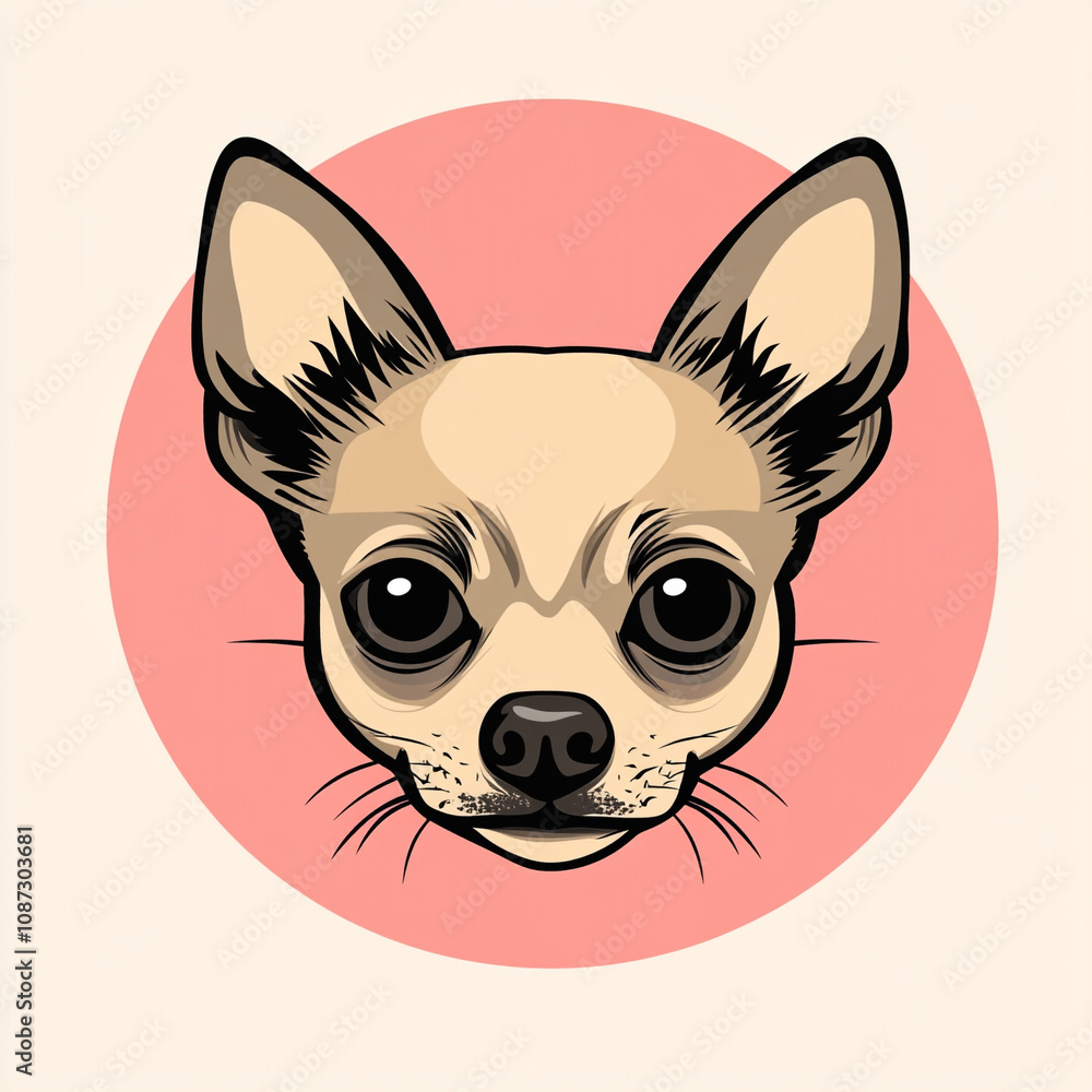 Chihuahua Dog Logo Modern Pale One Big Design for Brand Identity Chihuahua Dog Logo Modern Pale One Big Design for Brand Identity
