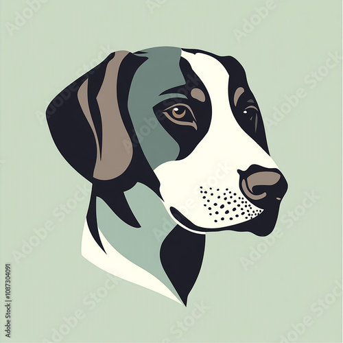 Bluetick Coonhound Dog Logo Modern Pale Design for Branding and Marketing