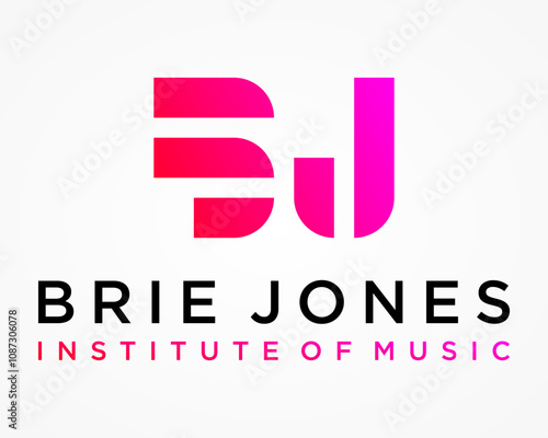 Letter BJ monogram geometric shape logo design.