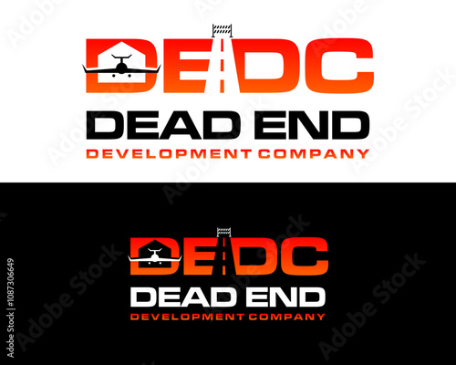 Graphic about dead end sign making company at airport logo design.