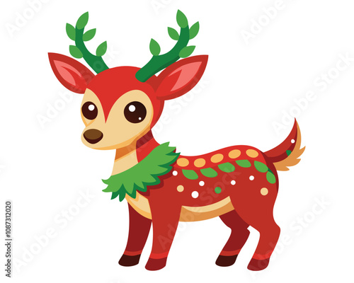 christmas baby reindeer illustration deer vector