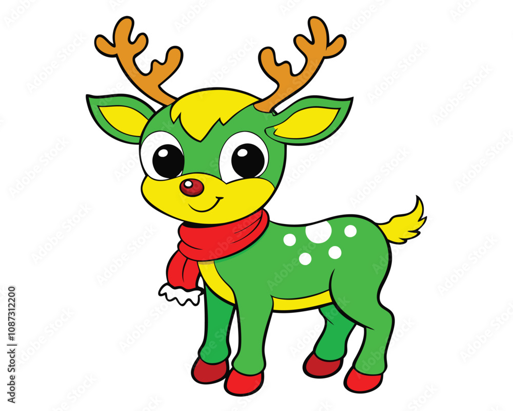 christmas baby reindeer illustration deer vector christmas baby reindeer illustration deer vector