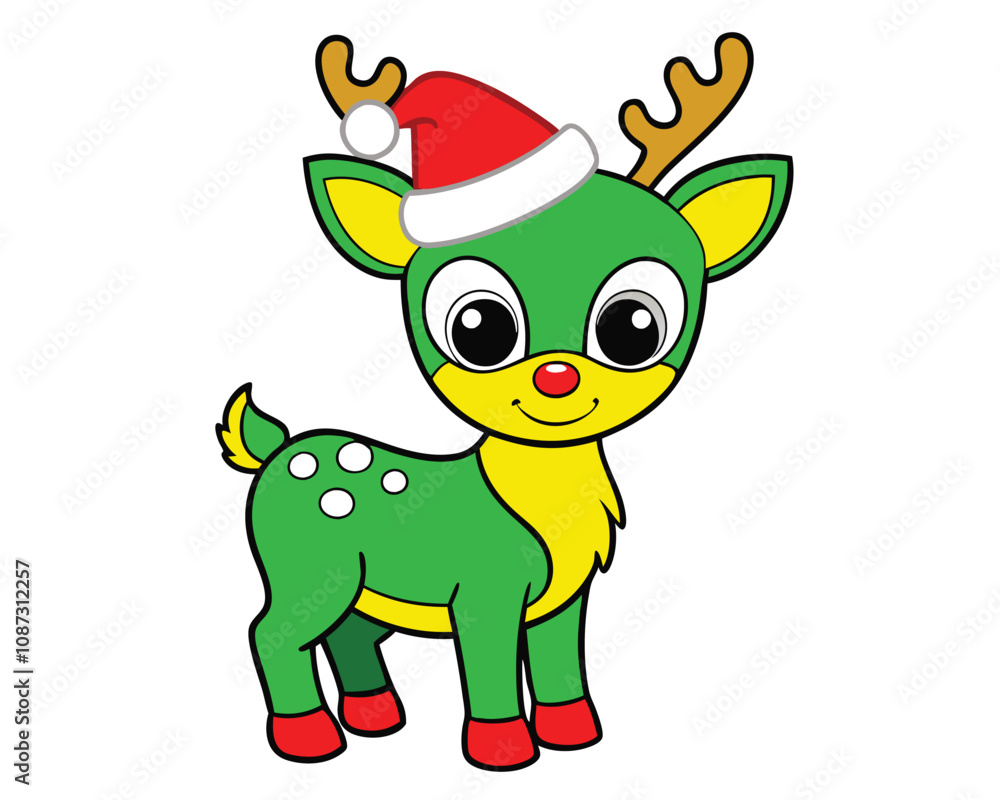 christmas baby reindeer illustration deer vector christmas baby reindeer illustration deer vector