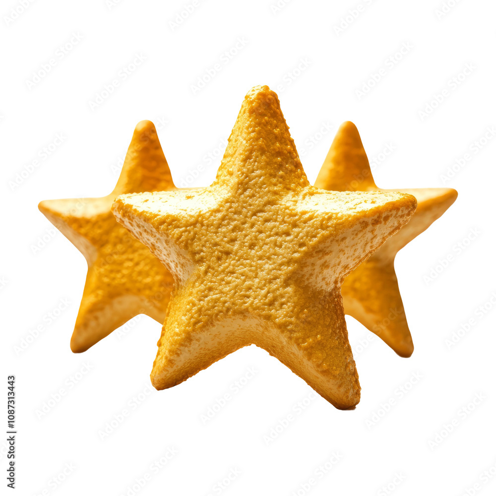 Golden Star Shape on Transparent Background Golden Star Shape on Transparent Background