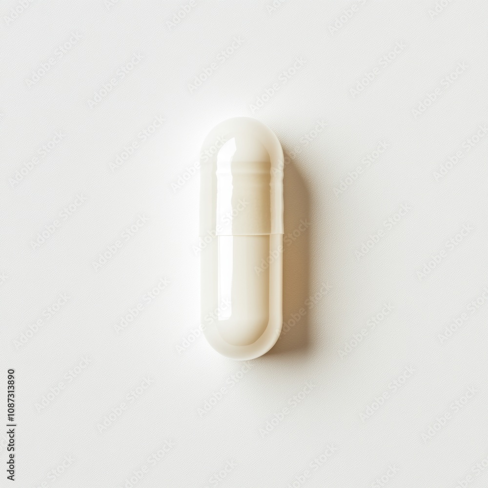 White Capsule on a Light Background White Capsule on a Light Background