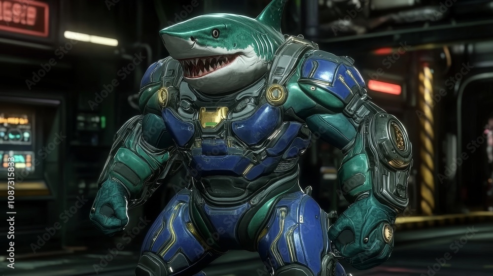 Shark-Man in Sci-Fi Armor Shark-Man in Sci-Fi Armor