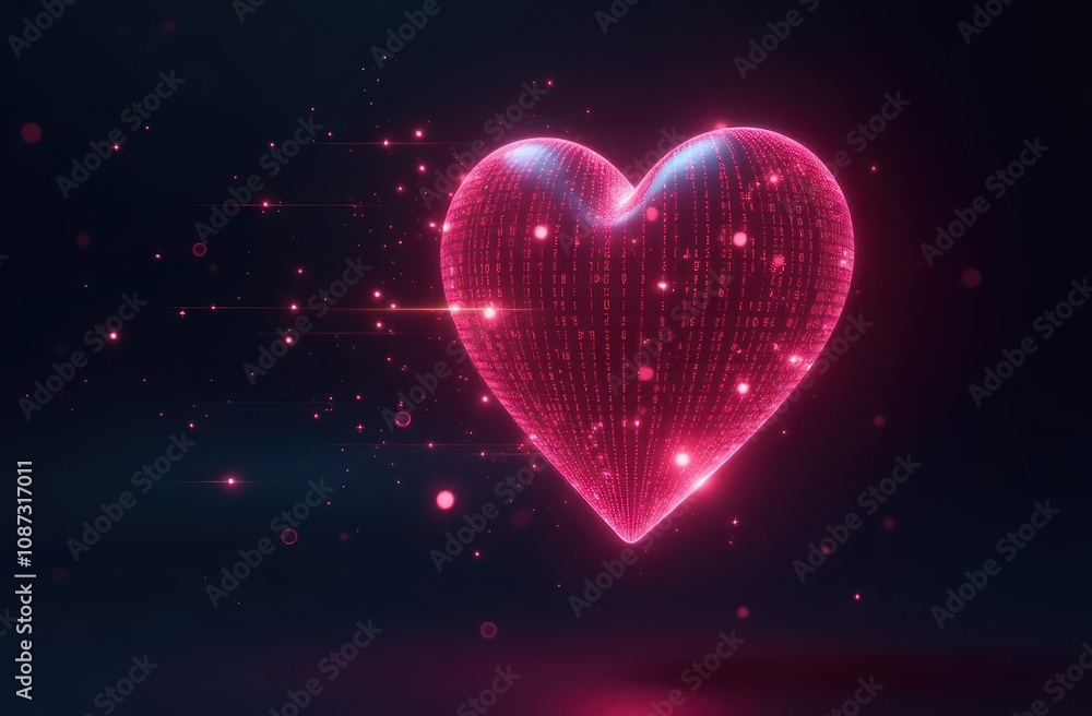 luminous heart shape - vibrant enchantment in darkness luminous heart shape - vibrant enchantment in darkness