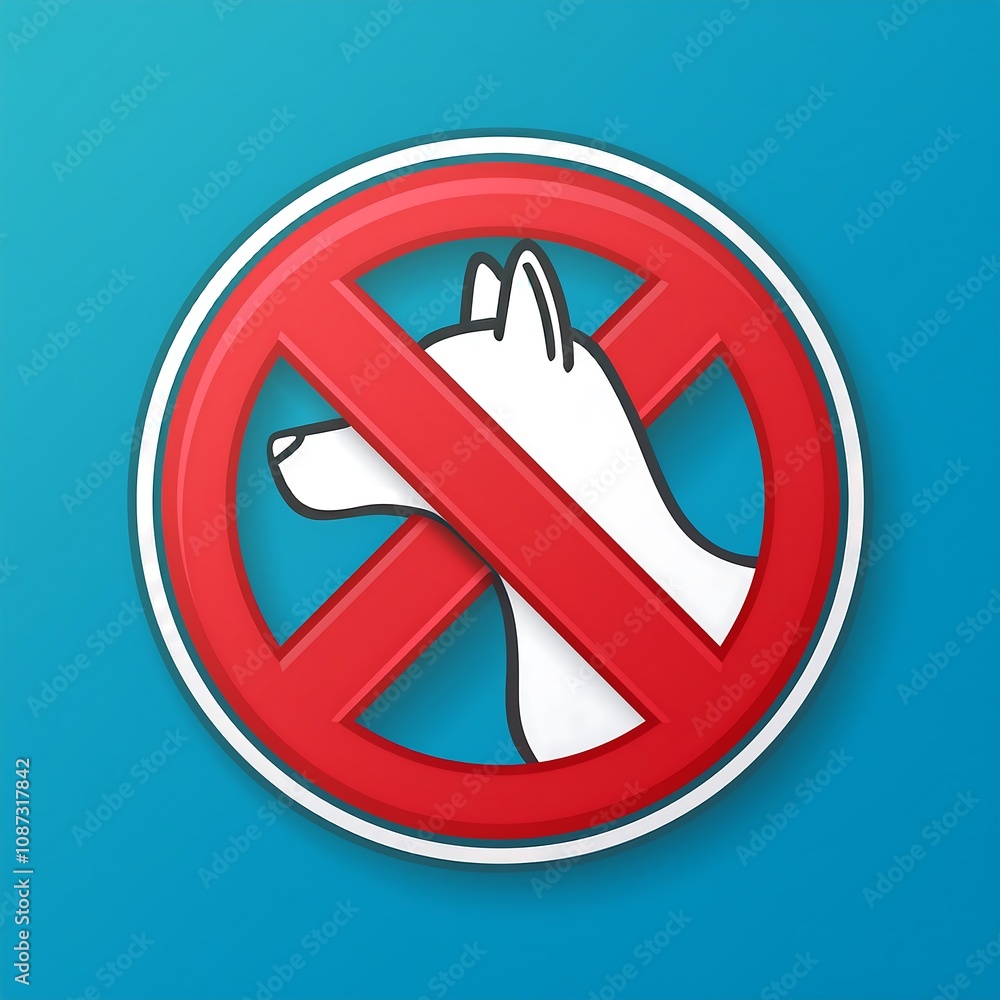 round no pets allowed sign, on a blue background round no pets allowed sign, on a blue background