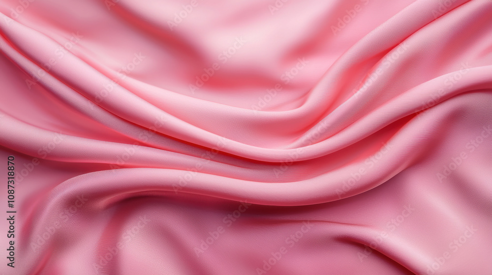 Obraz premium Soft, flowing pink fabric with elegant drapes, perfect for backgrounds, fashion designs, or creative projects.