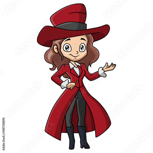 Cute little magician girl cartoon