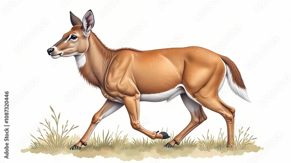A beautiful deer painted with watercolors. Strength and pride A beautiful deer painted with watercolors. Strength and pride