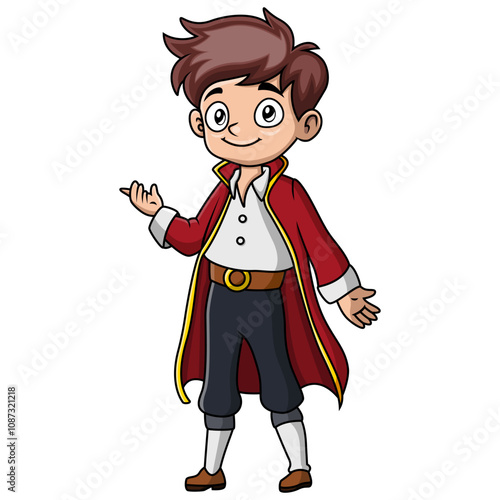 Cute little magician boy cartoon