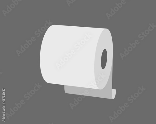 Toilet paper roll or tube icon design, template for wc. Bathroom hygiene icons, kitchen cleaning towel. Blank soft scroll product.