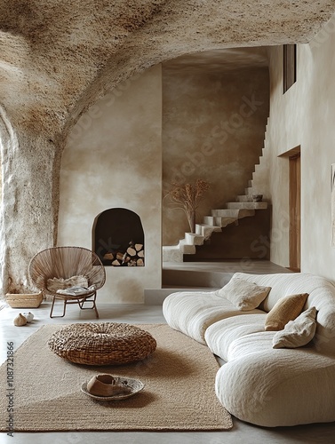 interesting rustic natural living room design	
