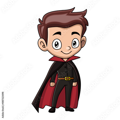 Cute little magician boy cartoon