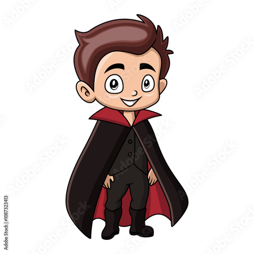 Cute little magician boy cartoon