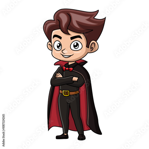 Cute little magician boy cartoon