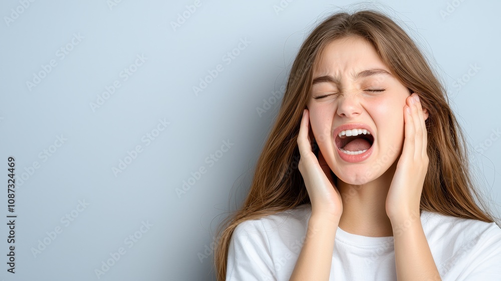 Expressive Woman with Gritted Teeth and Narrowed Eyes Expressive Woman with Gritted Teeth and Narrowed Eyes
