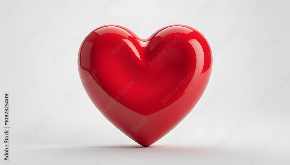 Red Heart on White Backdrop Red Heart on White Backdrop