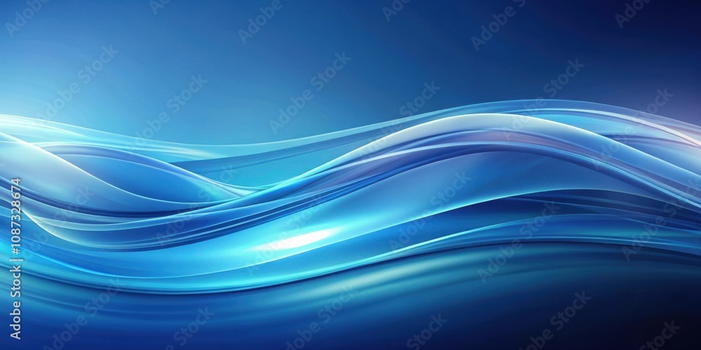 Abstract Blue Waves with Smooth Transitions and a Glowing Center Abstract Blue Waves with Smooth Transitions and a Glowing Center