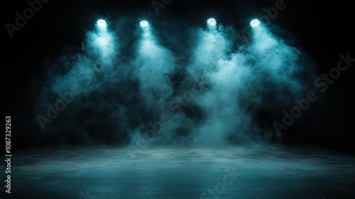 Wallpaper Mural Spotlights cast through smoke on stage create a dynamic and expressive mood, emphasizing the power and emotion inherent in theatrical productions. Torontodigital.ca