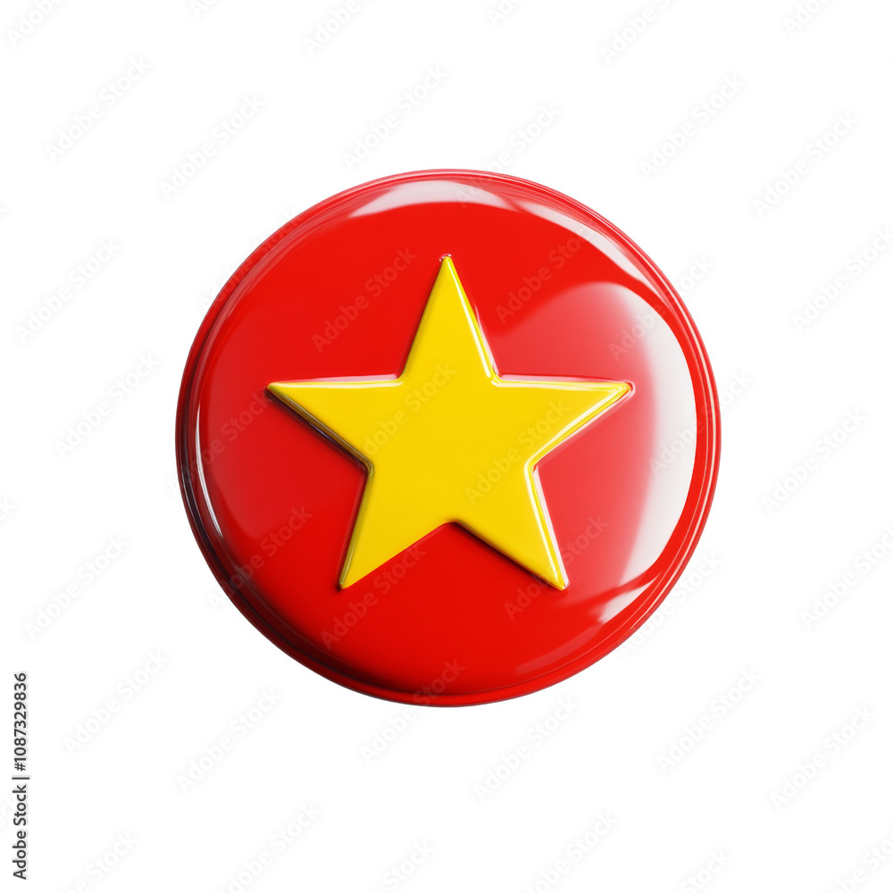 Red Badge with Star Design isolated transparent background Red Badge with Star Design isolated transparent background