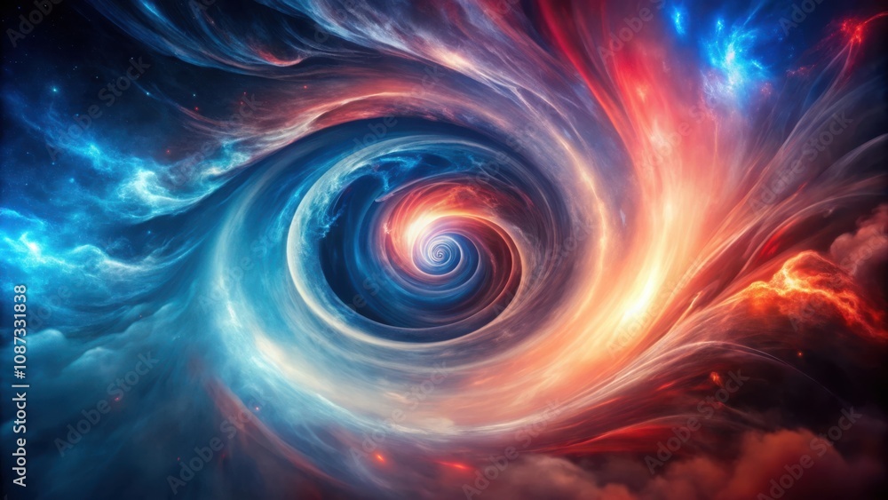 Abstract Spiral of Cosmic Energy, a Symphony of Blue and Red Hues, in a Celestial Dance of Light and Shadow Abstract Spiral of Cosmic Energy, a Symphony of Blue and Red Hues, in a Celestial Dance of Light and Shadow