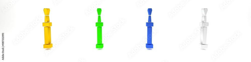 Colorful Screwdriver icon isolated on white background. Service tool symbol. Minimalism concept. 3D render illustration Colorful Screwdriver icon isolated on white background. Service tool symbol. Minimalism concept. 3D render illustration