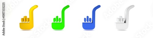 Free Download Colorful Kitchen ladle icon isolated on white background. Cooking utensil. Cutlery spoon sign. Minimalism concept. 3D render illustration - GFXLoad