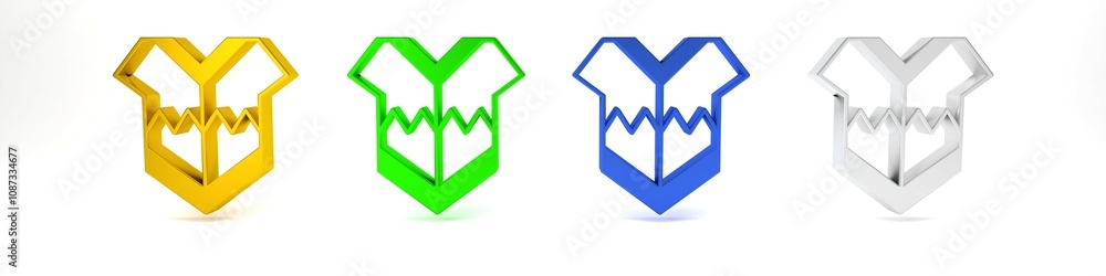 Colorful Traditional mexican poncho clothing icon isolated on white background. Minimalism concept. 3D render illustration