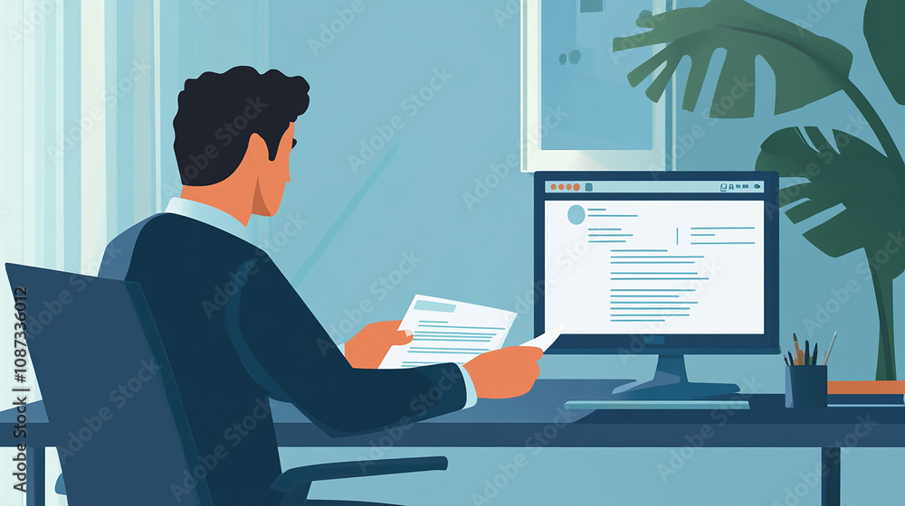 The manager is finalizing a deal by digitally signing documents while on a video call. The manager is finalizing a deal by digitally signing documents while on a video call.