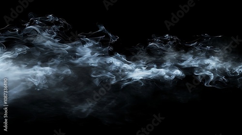 White smoke on a black background .