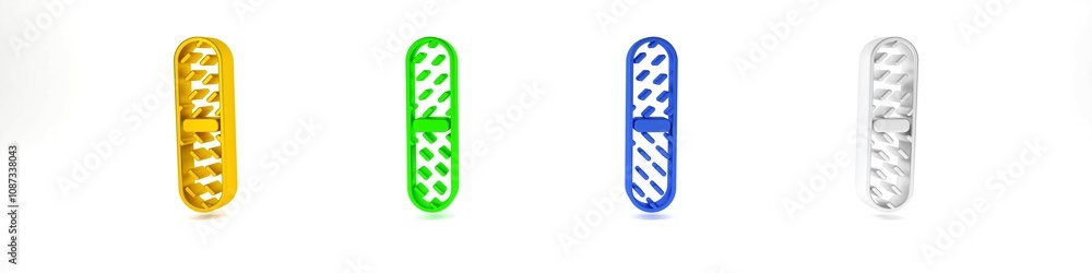 Colorful Nail file icon isolated on white background. Manicure tool. Minimalism concept. 3D render illustration Colorful Nail file icon isolated on white background. Manicure tool. Minimalism concept. 3D render illustration