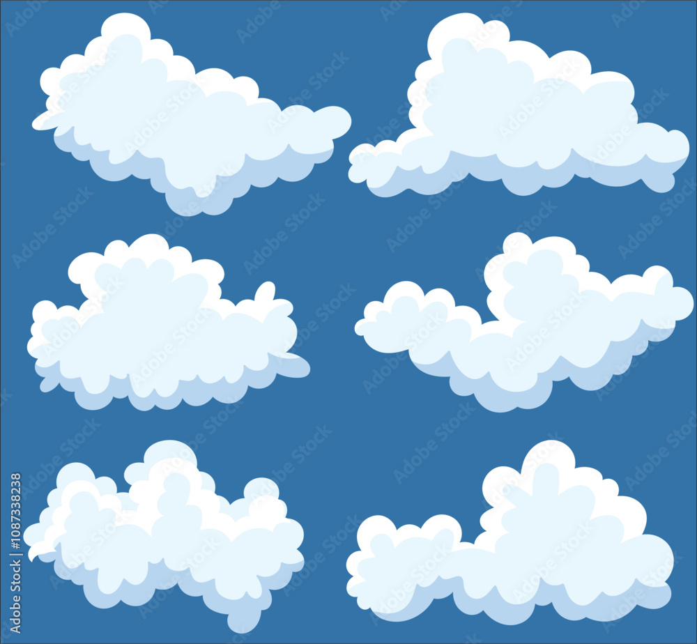 White Clouds Illustration set White Clouds Illustration set