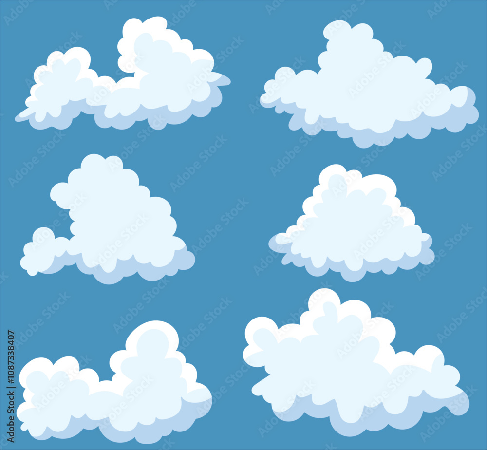 White Clouds Illustration set White Clouds Illustration set