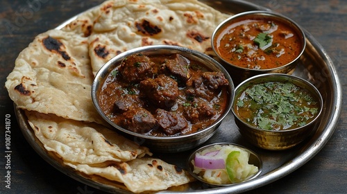 kolhapuri mutton indian food photo