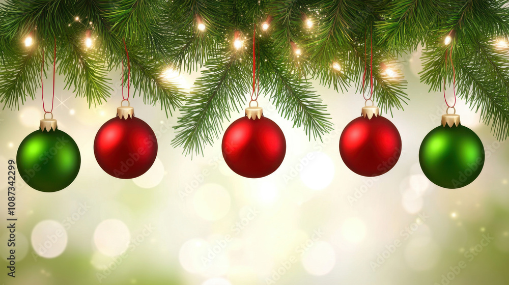 A beautifully decorated Christmas tree with gold, silver and red ornaments and soft, warm glowing lights. A beautifully decorated Christmas tree with gold, silver and red ornaments and soft, warm glowing lights.
