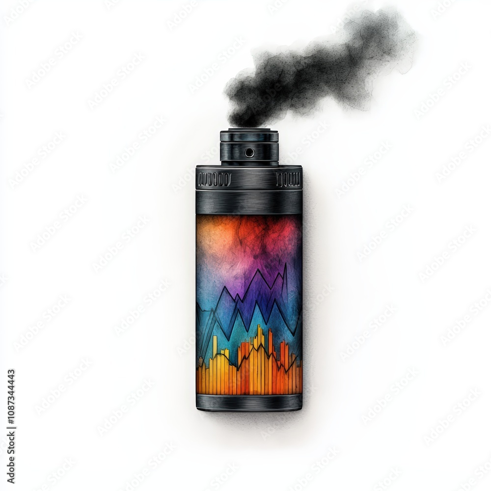 A colorful vape device emitting smoke, showcasing artistic designs and vibrant colors, perfect for vaping enthusiasts and artwork lovers. A colorful vape device emitting smoke, showcasing artistic designs and vibrant colors, perfect for vaping enthusiasts and artwork lovers.
