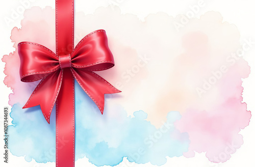 Red bow for gift wrapping