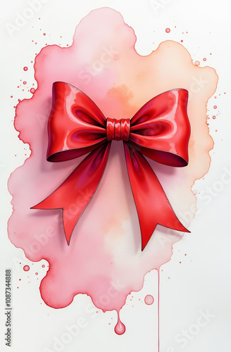 Red bow for gift wrapping